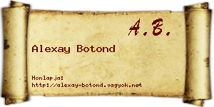 Alexay Botond névjegykártya