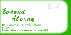 botond alexay business card